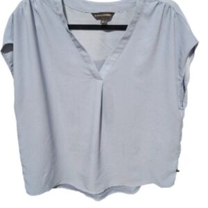 Banana Republic Soft Blue V-Neck Blouse